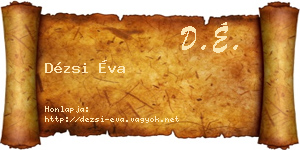Dézsi Éva névjegykártya