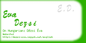 eva dezsi business card